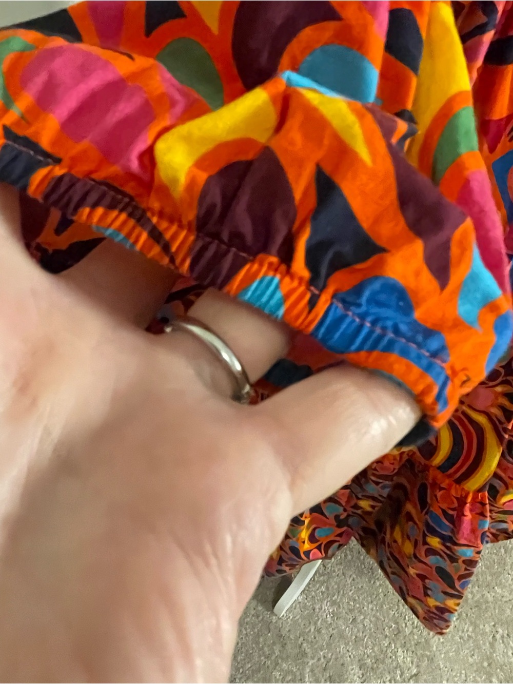 Bold Abstract Print Maxi Dress in Orange & Pink - Picture 6 of 10
